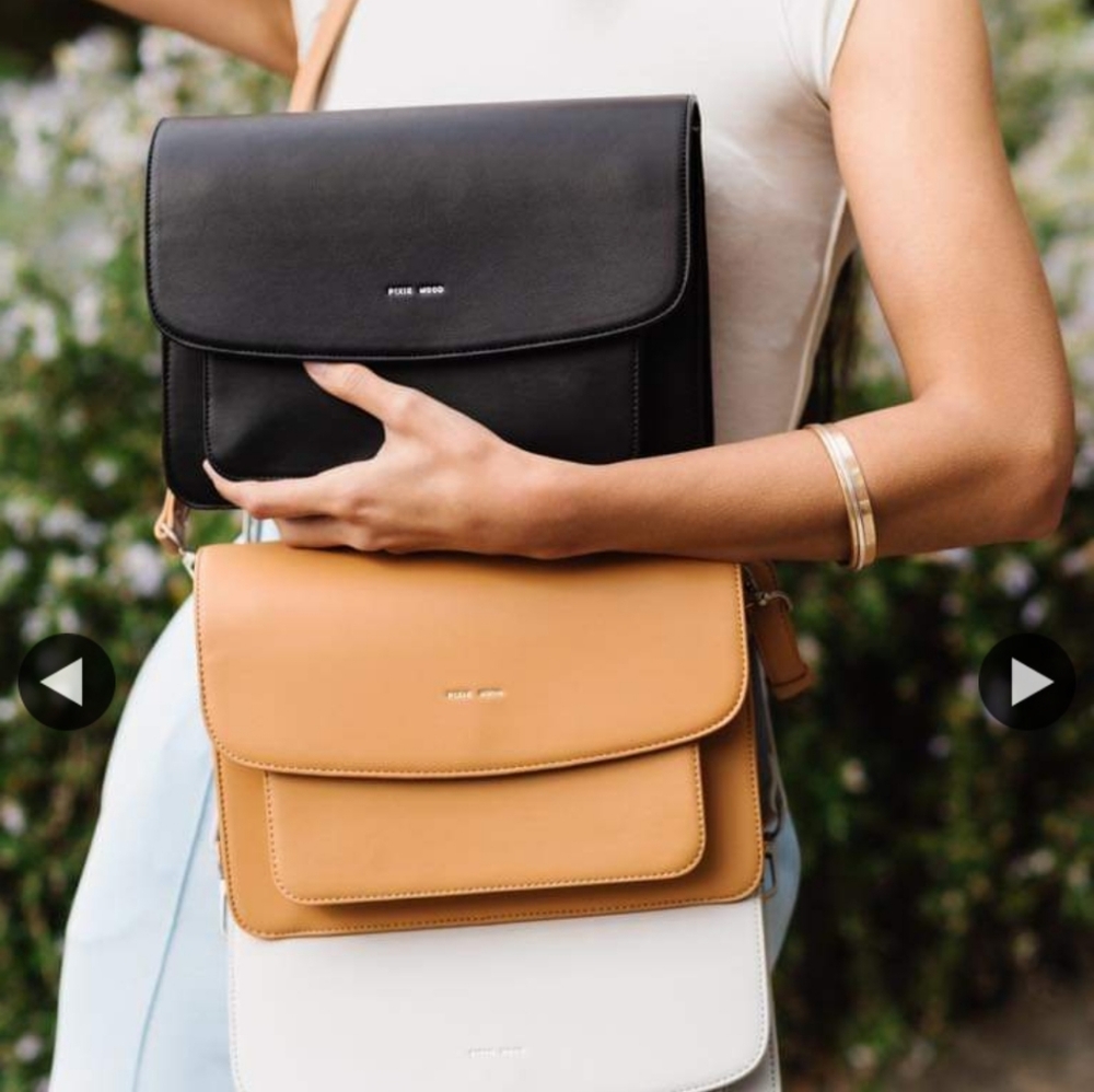 Pixie Mood Black Vegan Leather Crossbody Purse NEW